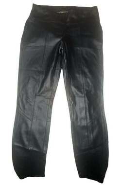 Rock & Republic Black Faux Leather Stretch Pants Size M